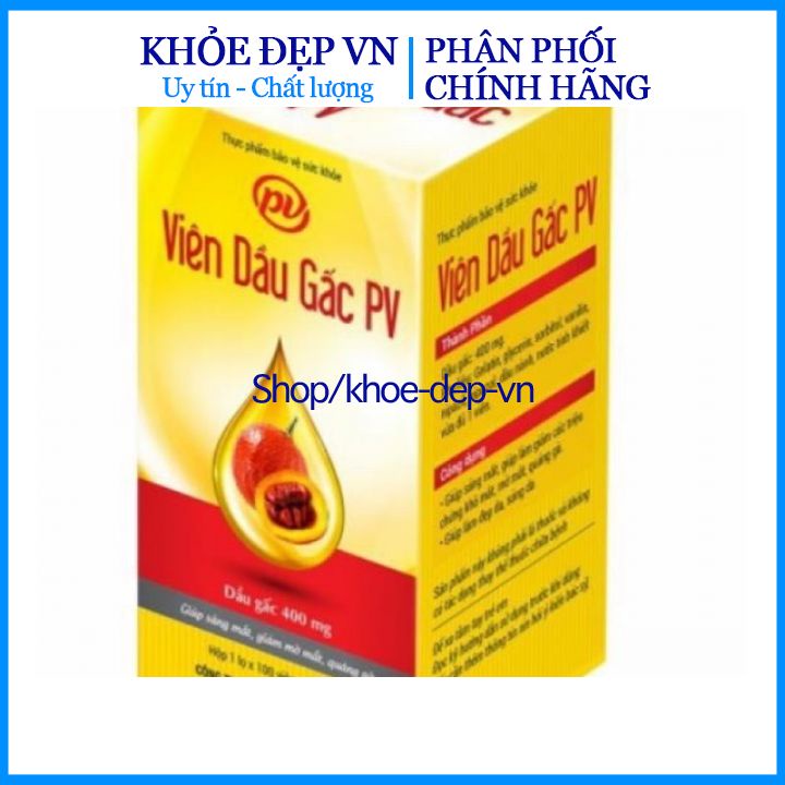 VIÊN DẦU GẤC PHÚC VINH - Giảm lão hóa, bổ mắt, tăng sức đề kháng cơ thể ( LỌ 100 VIÊN)