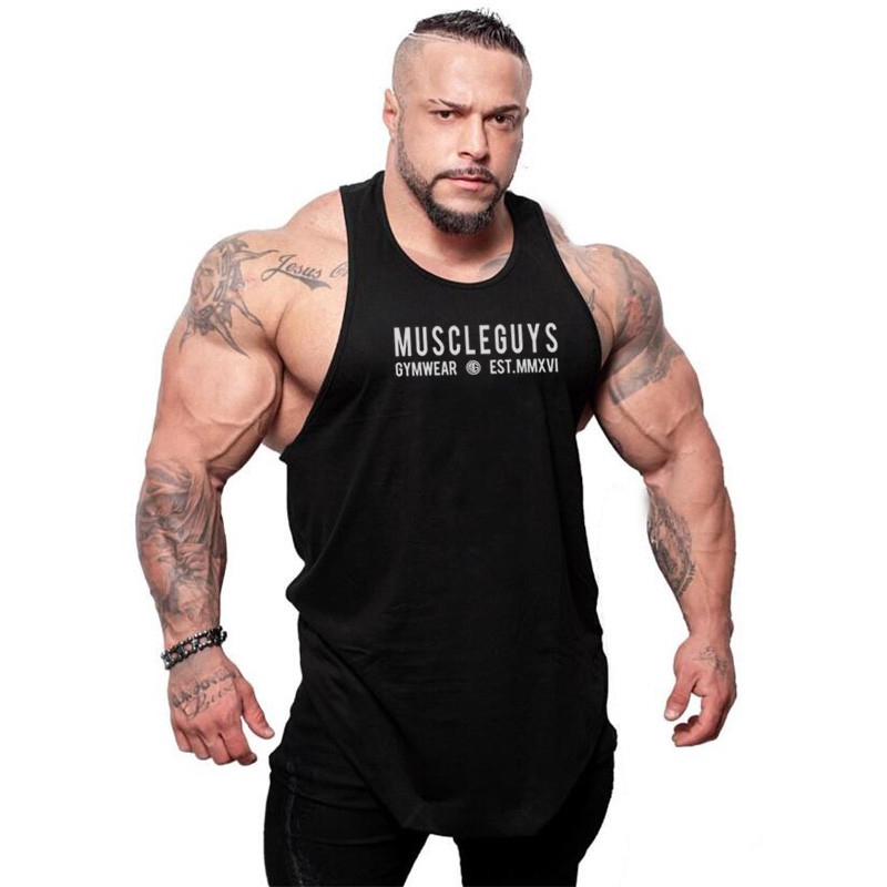 Áo Ba Lỗ Nam In Chữ Cơ Bắp Cá Tính