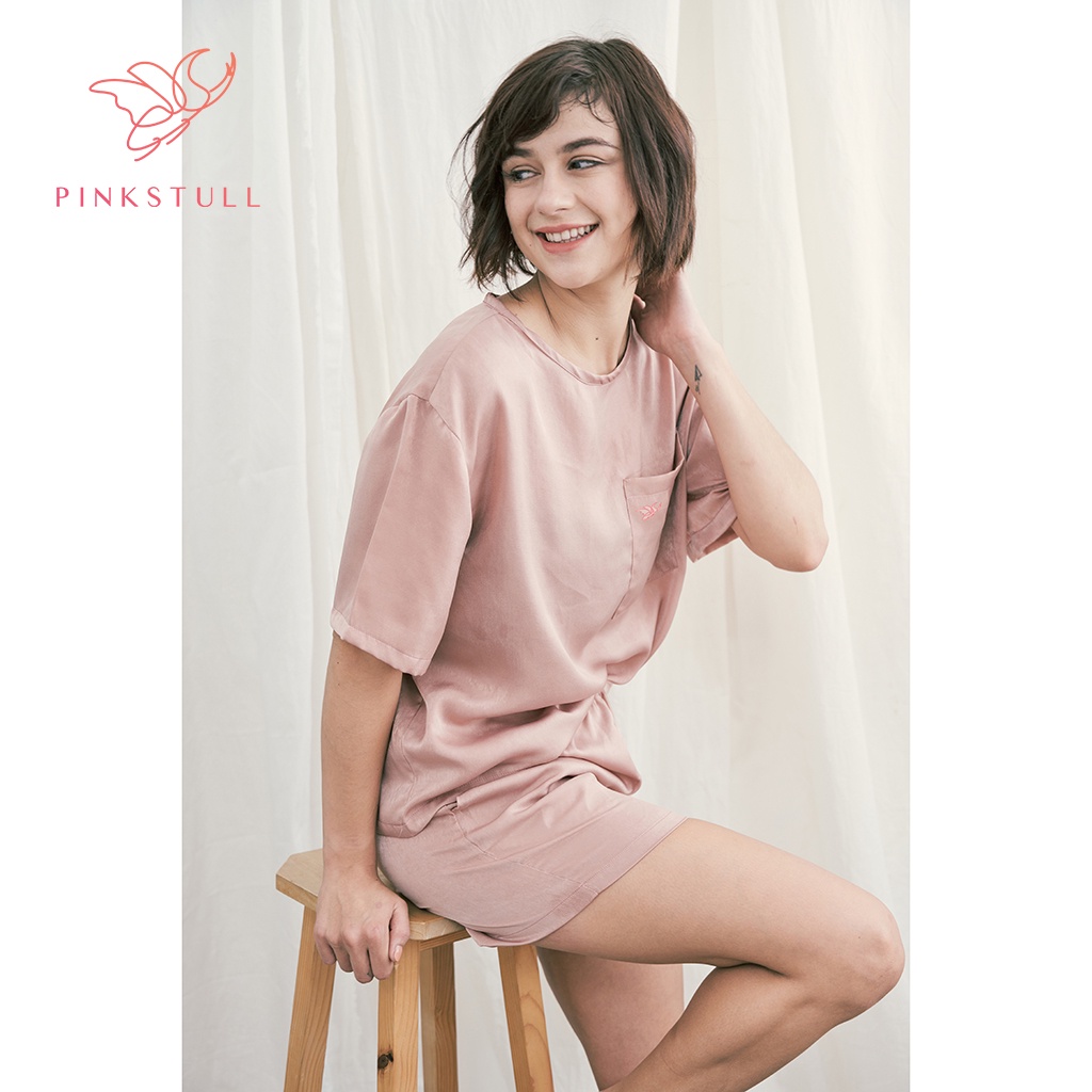 Bộ đồ ngủ Pinkstull Basic tay ngắn quần ngắn lụa trơn