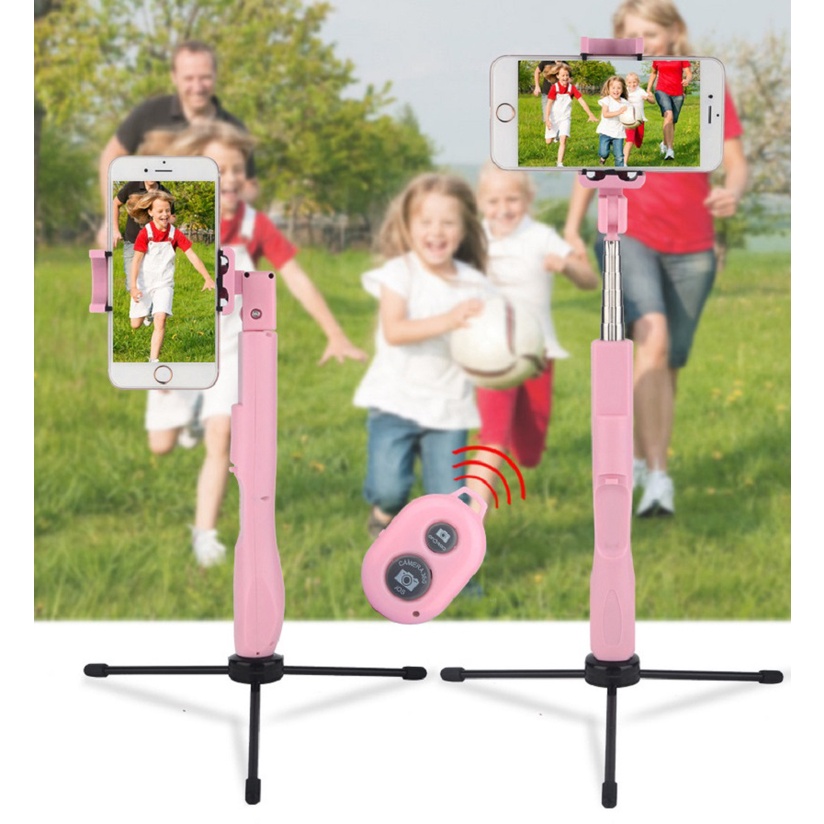 Gậy tự sướng có 3 chân, remote , đầu xoay tiên lợi - 7907