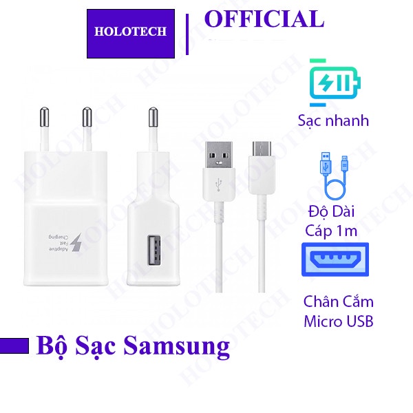 Bộ Sạc Samsung Travel Adapter 5V-2A Chân Micro USB Cho Samsung Galaxy S7 S6 Edge J3 J5 J7 A3 A5 A7 2016 Note 4 5