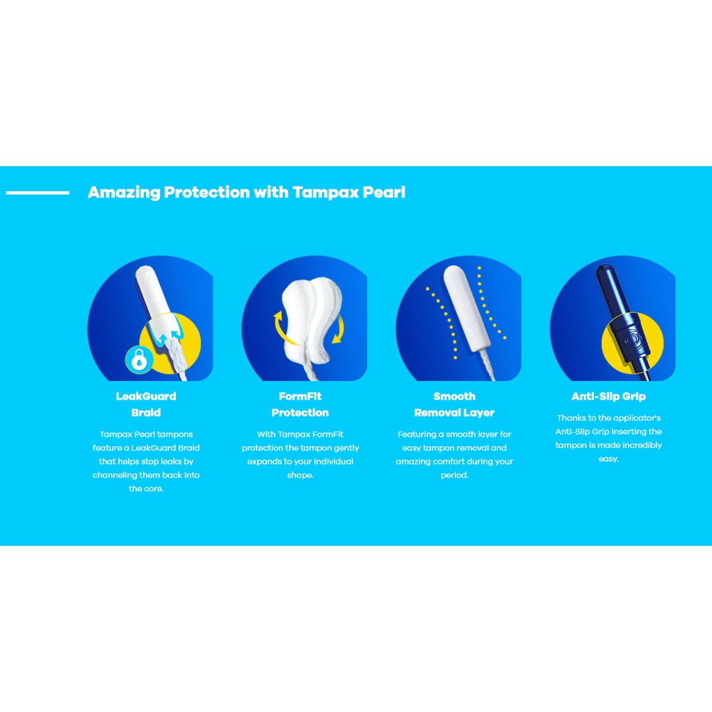Băng Vệ Sinh Tampon Tampax Pearl Tampons 18 Cái