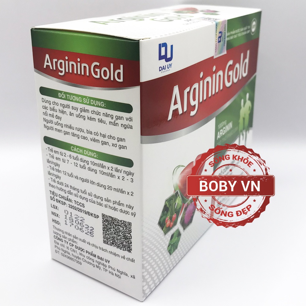 Arginin Gold Cao Thổ Phục Linh lợi mật giải độc gan (Dạng ống) 20 ống x 10ml