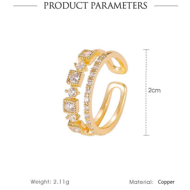 Nhẫn đính đá zircon nhân tạo phong cách Nhật Hàn cho nữ