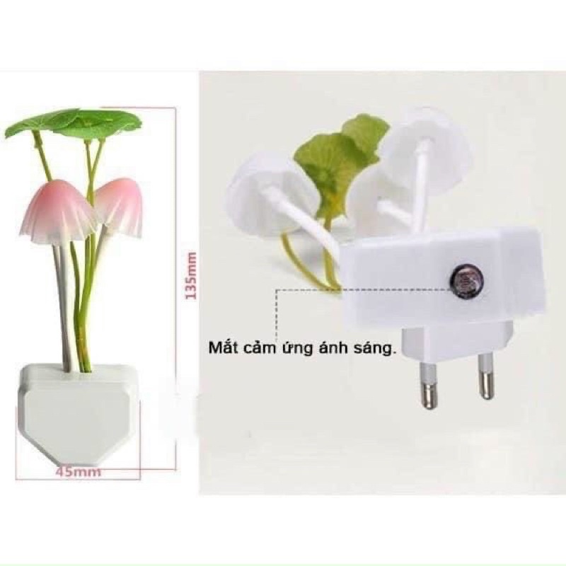 Đèn ngủ hình nấm cảm biến ánh sáng tự động