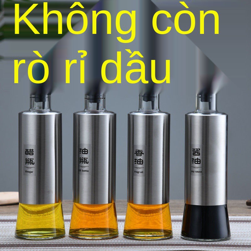 Nồi dầu thủy tinh Bokason vật dụng nhà bếp gia chống rò rỉ Chai nước tương nhỏ giấm mè vị