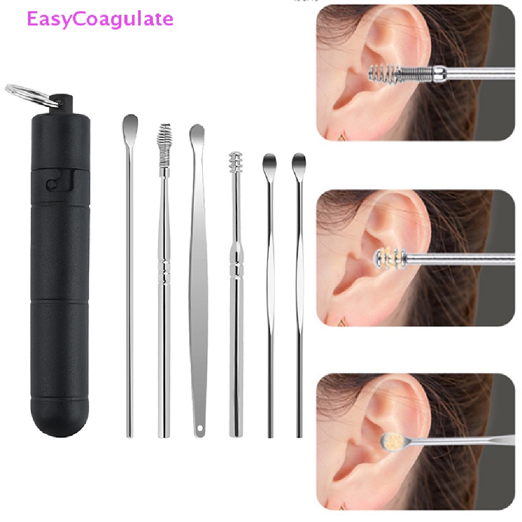 Set 1 / 6 Dụng Cụ Lấy Ráy Tai Bằng Thép Không Gỉ
