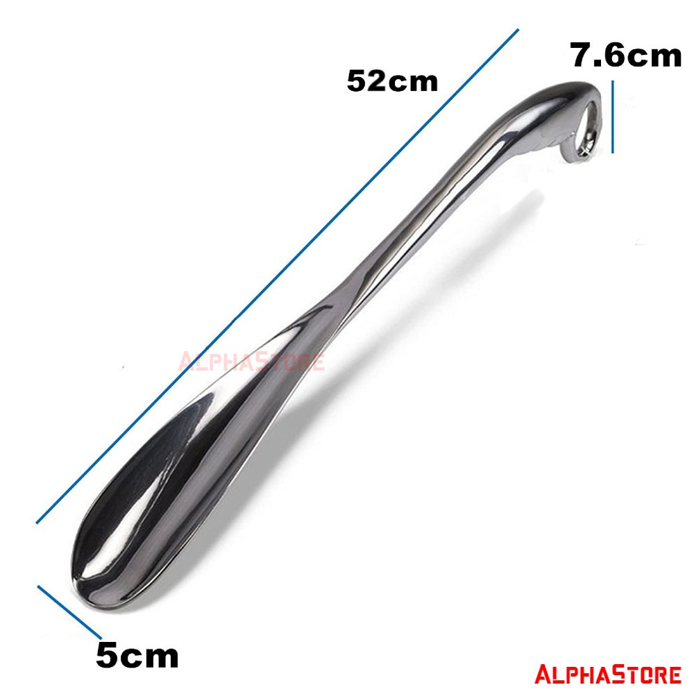 Shoe Horn - Cây Đón Gót Giày Cán Dài 52cm Inox Nguyên Khối - Cây Xỏ Giày Nam Nữ, Thép Không Gỉ Cao Cấp Shoehorn