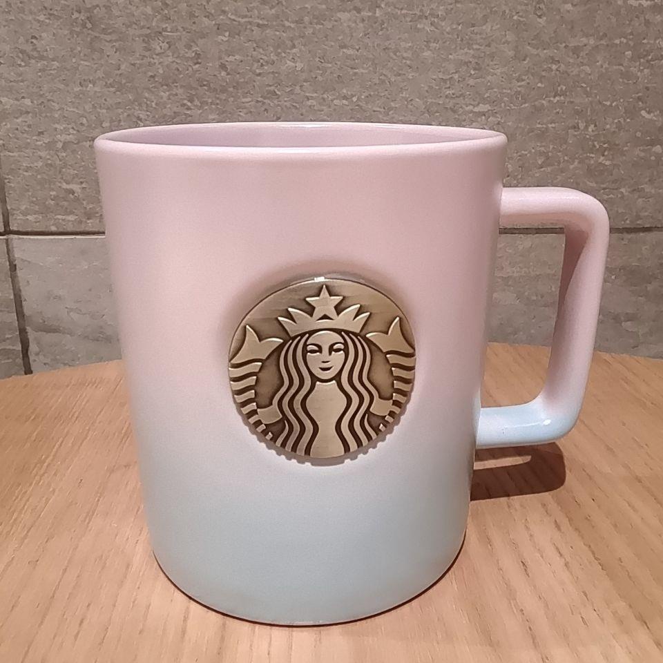 Cốc Uống Nước Starbucks Bằng Sứ Cỡ Lớn Màu Hồng Và Xanh Dương Cho Cặp Đôi
