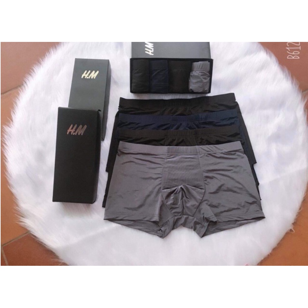 Hộp 4 quần sịp đùi nam HM chất thun lạnh thoáng mát cao cấp LOTNAM13