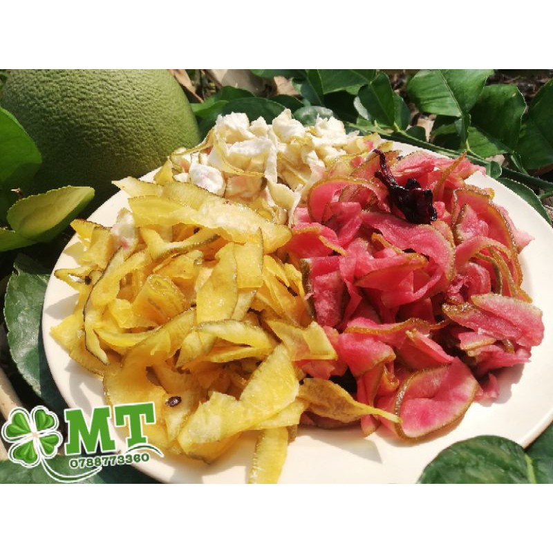 Mứt vỏ bưởi sấy dẻo mix 3 vị 500g
