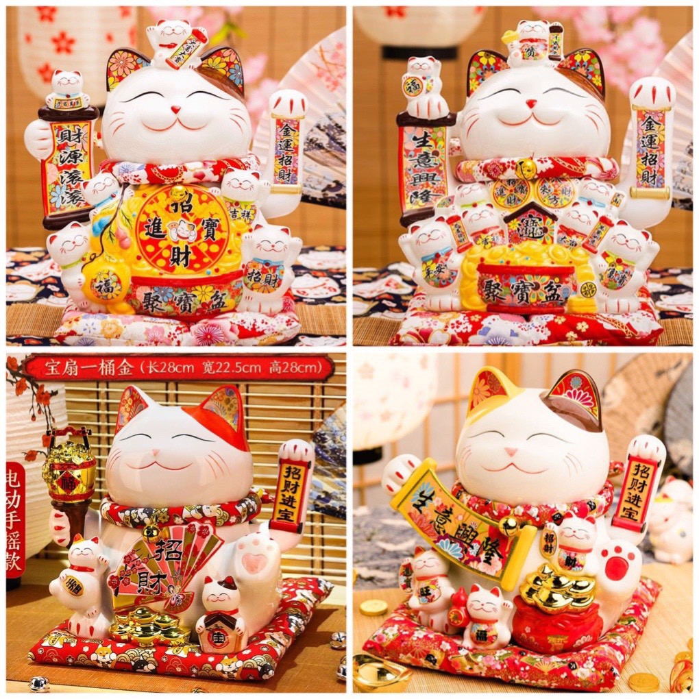 Mèo Thần Tài Vua Mèo Đại Gia 27cm - Đẹp Sắc Sảo Từ Nghệ Nhân - May Mắn Cát Tường Bậc Nhất