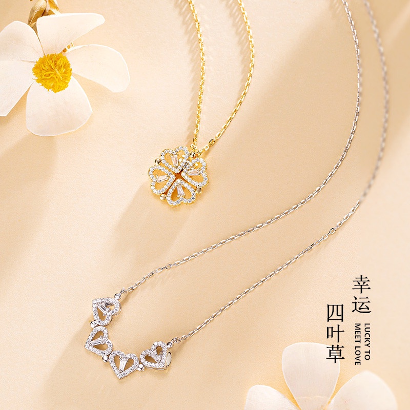 Vòng cổ Mặt Cỏ Bốn Lá May Mắn Có Thể Tháo Rời