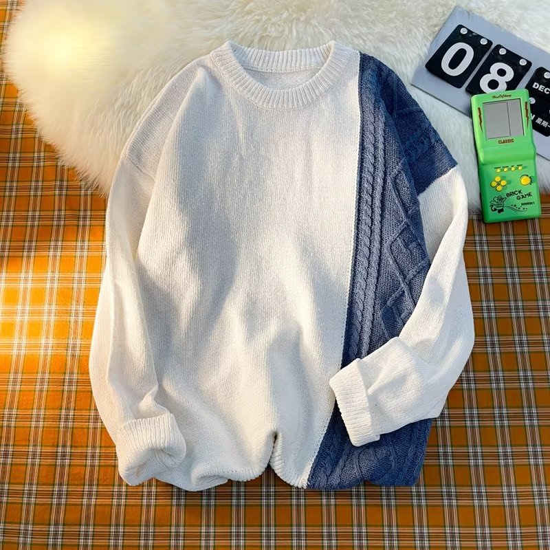 Áo sweater Dệt Kim Tay Dài Cổ Tròn Thời Trang Mùa Đông Cho Nam