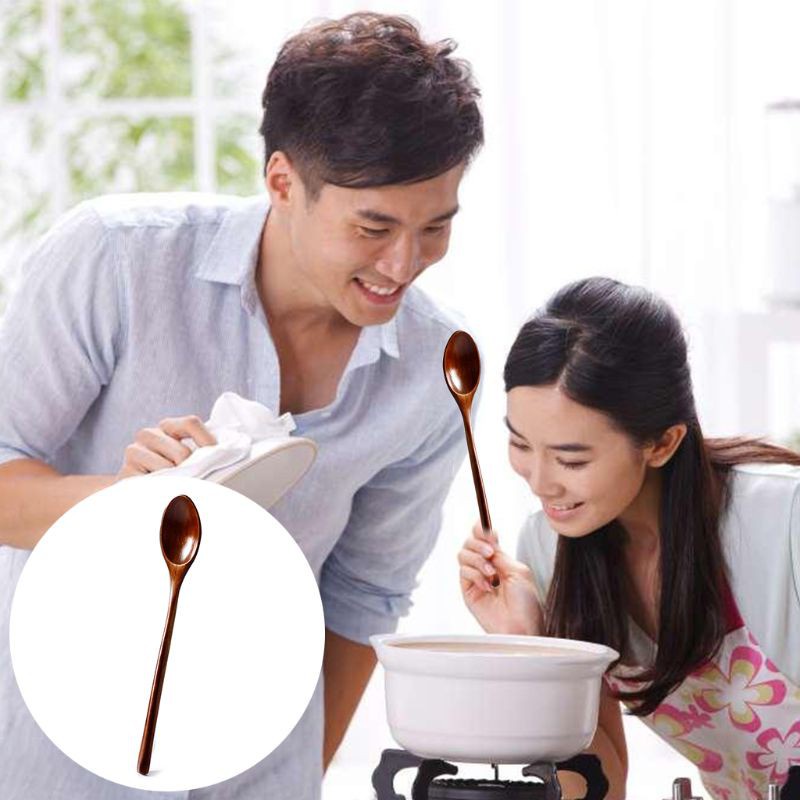 Muỗng Gỗ Cán Dài Thân Thiện Với Môi Trường Tiện Dụng Cho Nhà Bếp