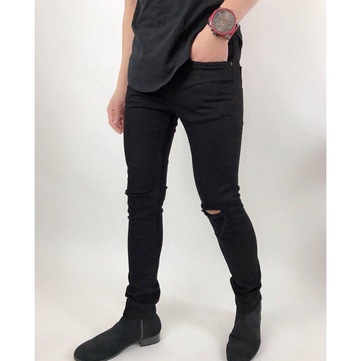 Quần Bò Nam Màu Xanh Đậm Xước Nhẹ | BigBuy360 - bigbuy360.vn