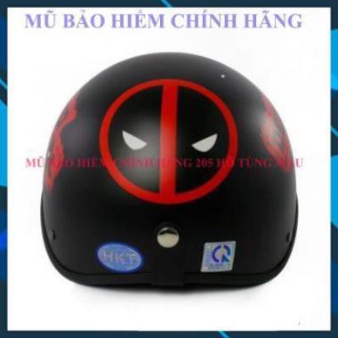 Mũ Nón Bảo Hiểm Nửa Đầu 1/2 Deadpool Đỏ - Thêm Kính Chống Tia UV Tốt | Mũ Nhựa ABS Độ Bền Cao BH 6 Tháng