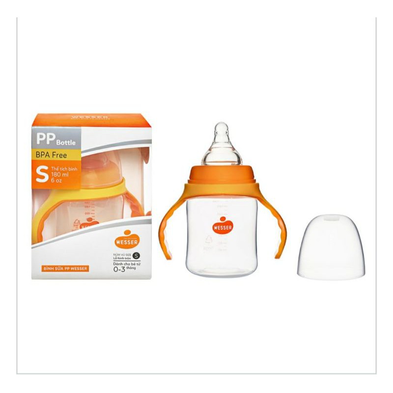 Bình sữa wesser pp cổ rộng 180ml