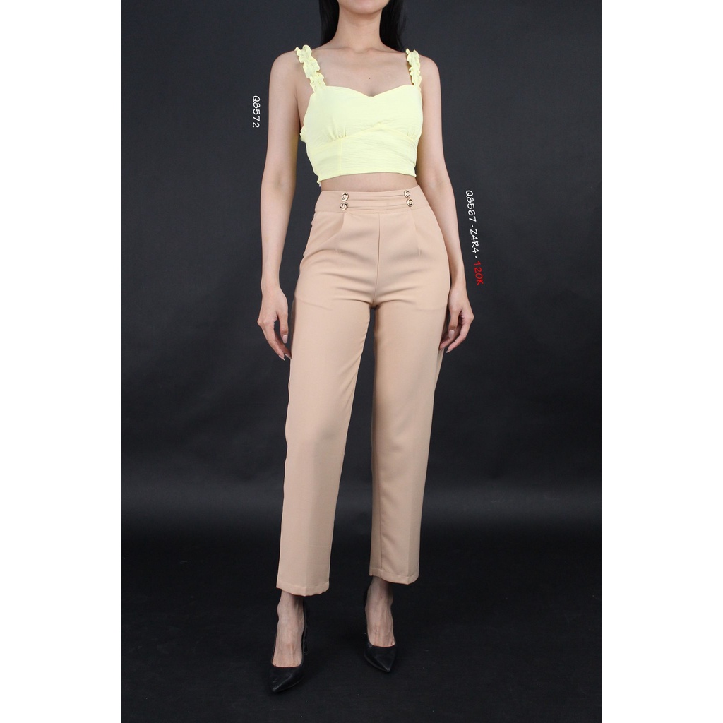 Q8567 - Quần tây Zara 4 nút trước, trơn