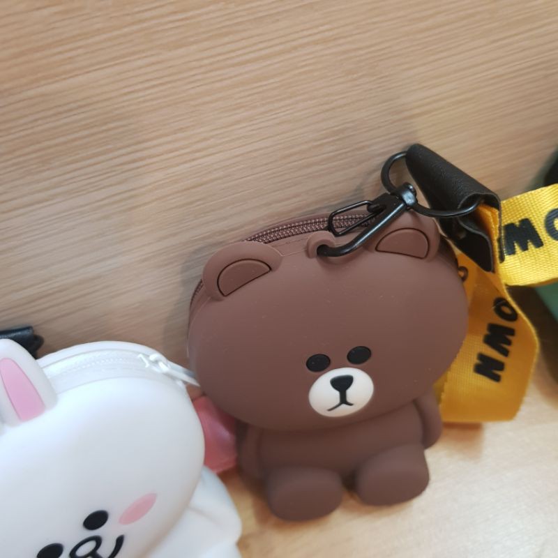 Móc khóa ví silicon Brown Cony Dino siêu cưng