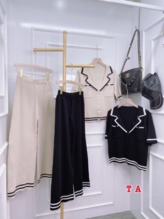 Set len mongtoghi cổ V viền túi