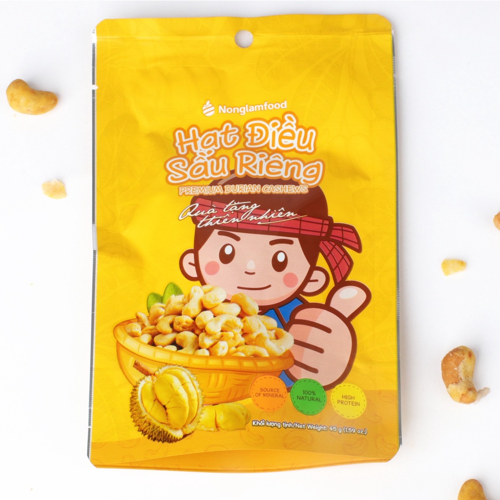 Hạt điều sầu riêng Nonglamfood 45g | Premium durian cashews