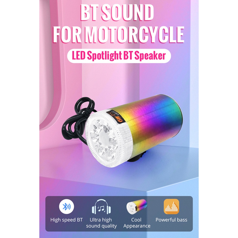 Hệ Thống Loa Âm Thanh Bluetooth Điều Khiển Từ Xa Có Đèn LED Cho Xe Hơi Xe Máy