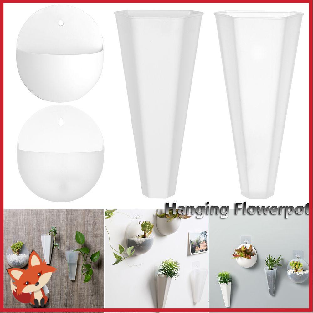 Chậu Hoa Treo Tường Bằng Acrylic Trong Suốt Hình Quả Cầu/ Chữ Nhật Nhiều Màu Sắc