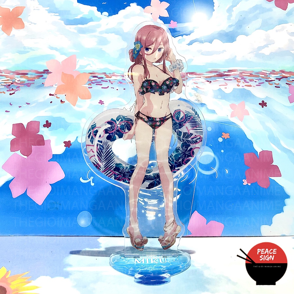 Mô hình nhân vật standee Gotoubun No Hanayome ver BÃI BIỂN in hình Nhà Có Năm Nàng Dâu anime chibi mica acrylic