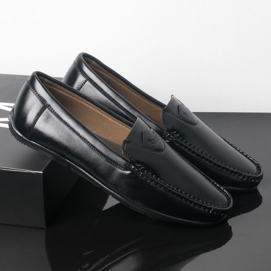 Giày lười nam đen đế cao su siêu bền GN314 Gấu Nâu | BigBuy360 - bigbuy360.vn