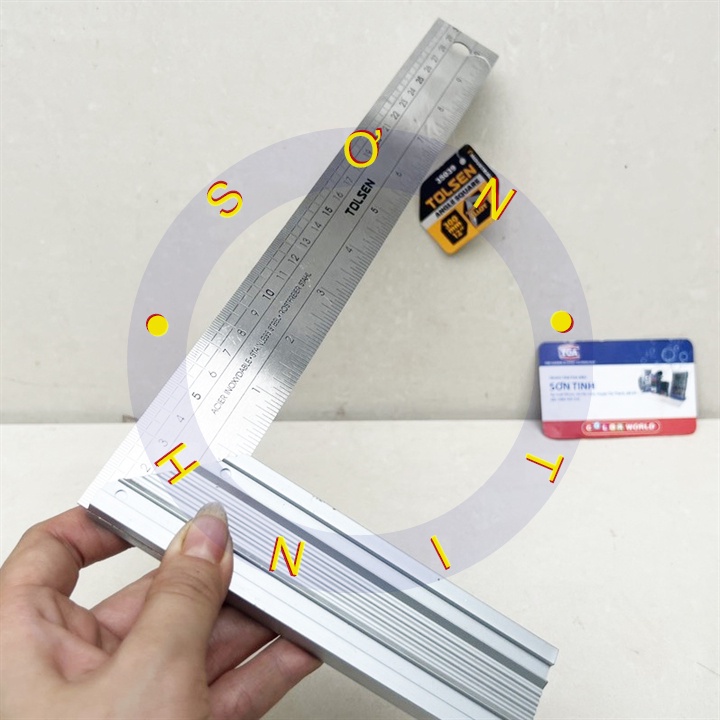 Thước góc nhôm 250 300mm công nghiệp tolsen 35038 35039
