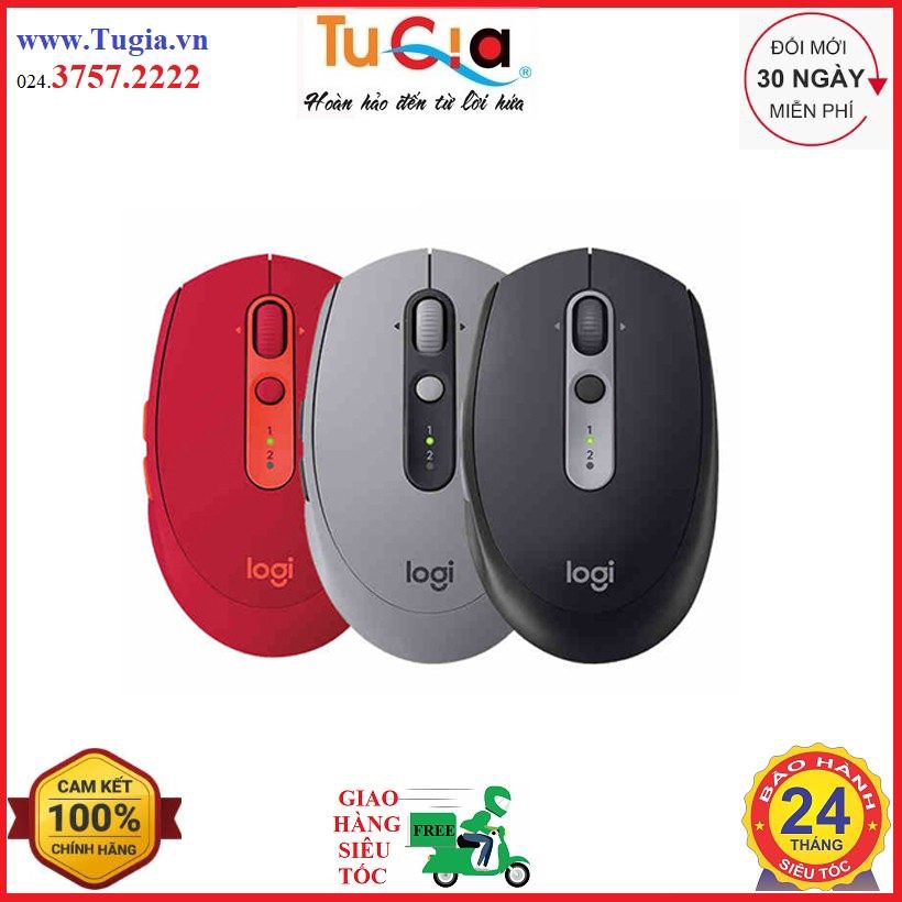 Chuột máy tính không dây Logitech M590 (Đen,Xám,Đỏ) - Hàng chính hãng