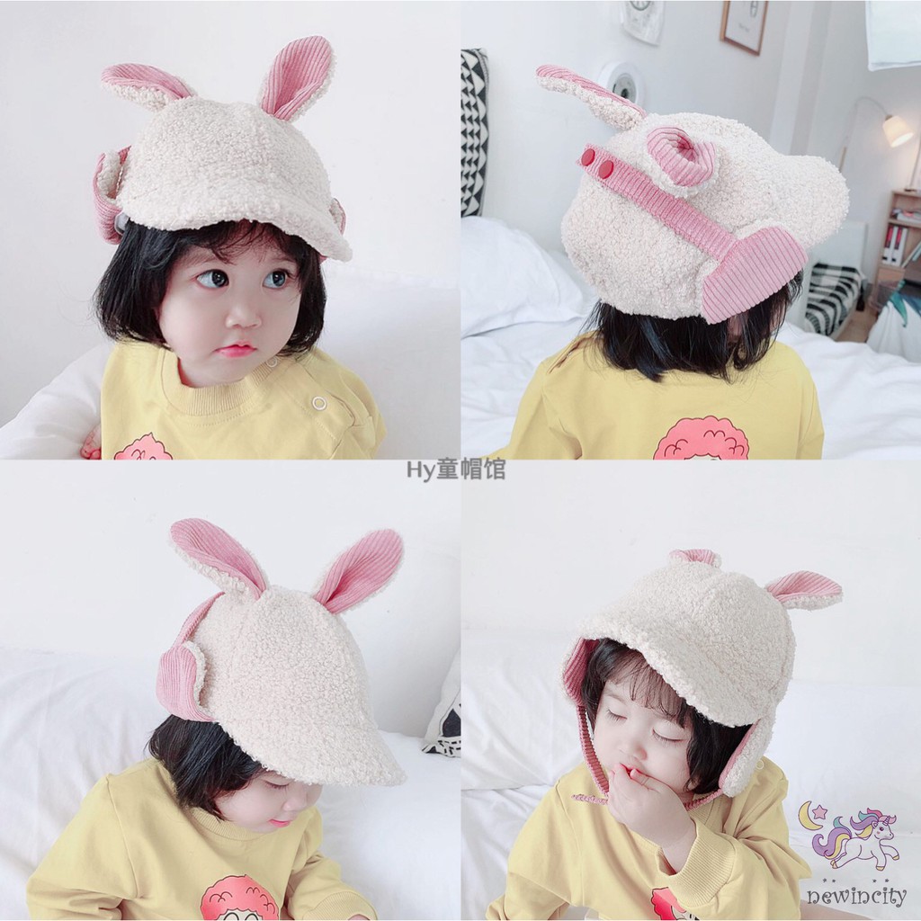 Mũ len kiểu tai thỏ dễ thương dành cho các bé