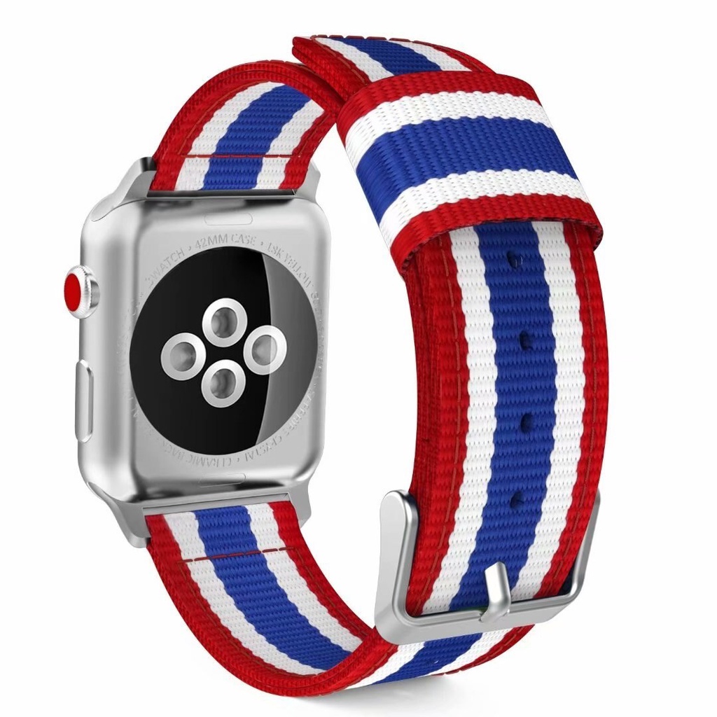 Dây Đeo Nylon Cho Đồng Hồ Thông Minh Apple Watch Series 7 6 SE/5/4/3 41Mm/40Mm/38mm 42Mm/44Mm/45Mm Correa