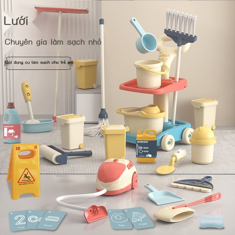 GMô phỏng quét chổi lau nhà trẻ em chổi quét rác máy lọc nước máy hút bụi làm sạch dụng cụ chơi nhà bộ đồ chơi