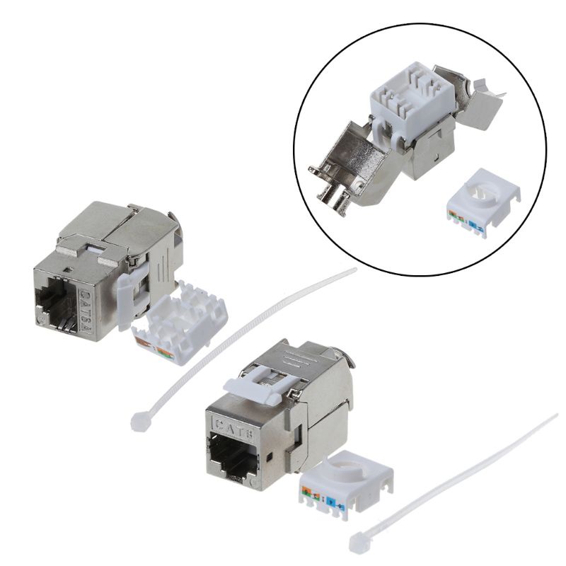 Đầu Nối Chuyển Đổi IOR RJ45 Keystone Cat6 6A FTP Chất Liệu Hợp Kim Kẽm