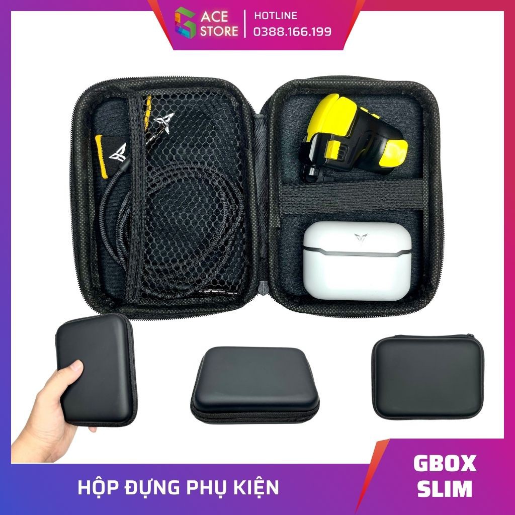 Hộp túi phụ kiện điện thoại GBOX SLIM, túi công nghệ chống sốc cho phụ kiện gaming, pin dư phòng, tai nghe, bộ sạc