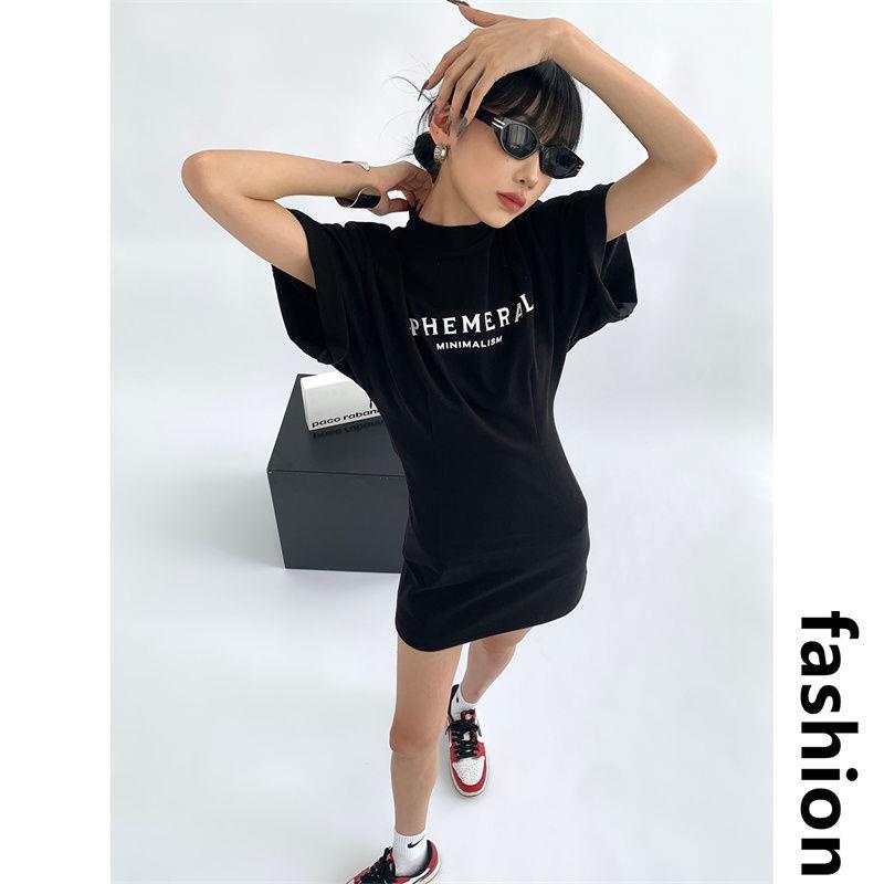 [100% Cotton Tinh Khiết] Đầm Thun Lửng Phong Cách Đường Phố Mùa Hè 2022 Chất Lượng Cao