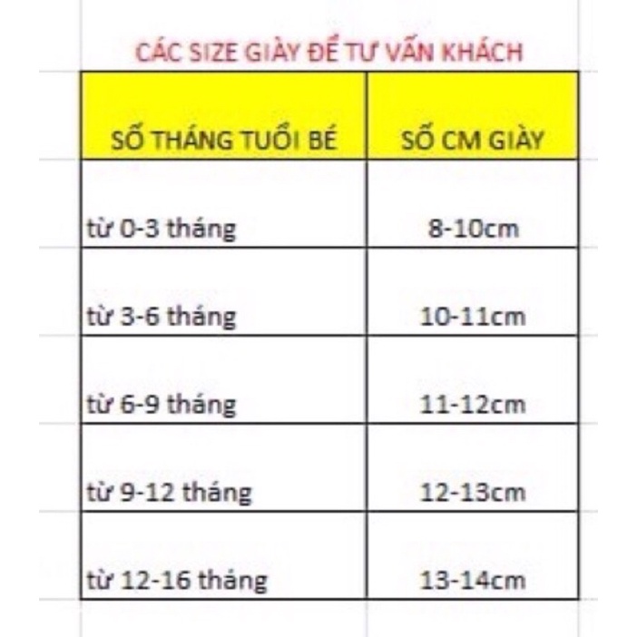 Giầy móc cho bé