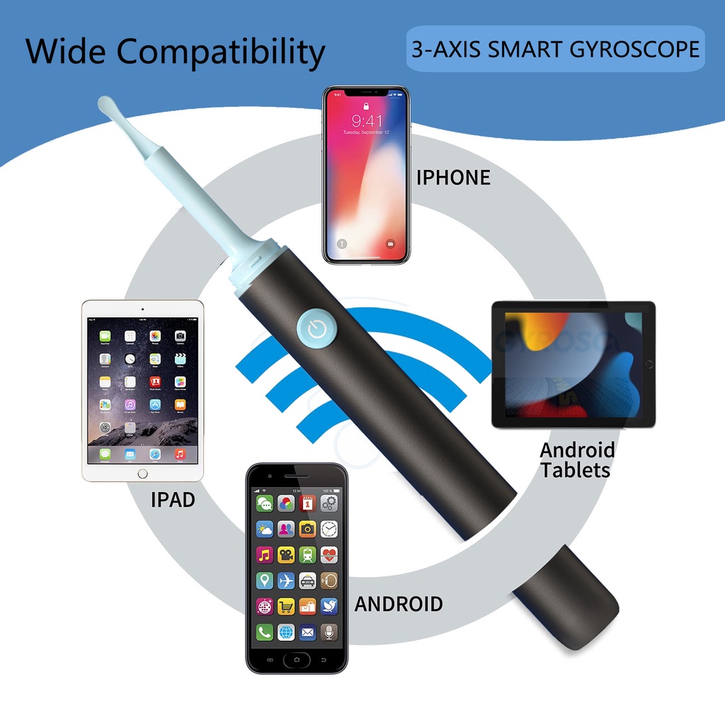 Bộ Camera Nội Soi Tai Hailicare 3.9mm Kèm Dụng Cụ Lấy Ráy Tai Cho Người Lớn Và Trẻ Em