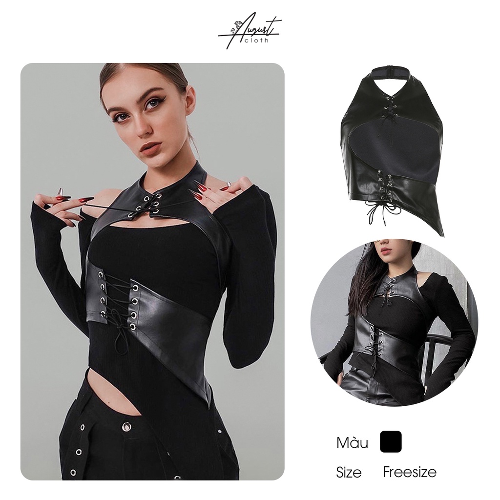 [Augustcloth] Áo gile da buộc dây phong cách Hàn Quốc