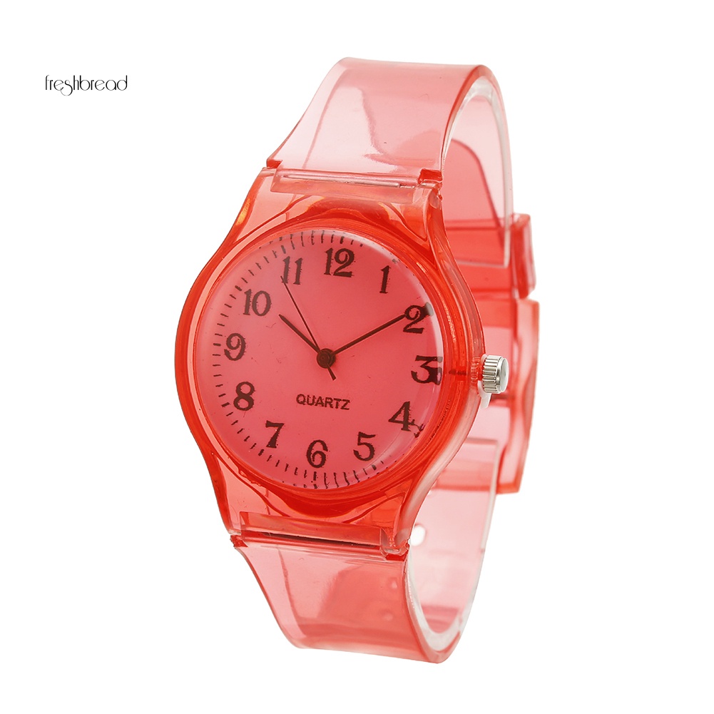 【VOGUE】Unisex Jelly Color Round Dial Transparent Silicone Band Analog Quartz Watch Gift