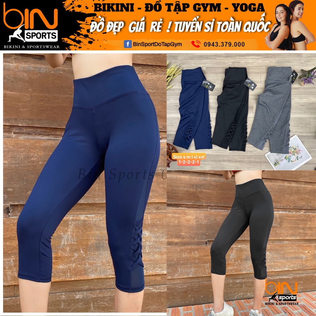 Đồ tập gym nữ, quần lửng thể thao nhiều màu Bin Sports Q136