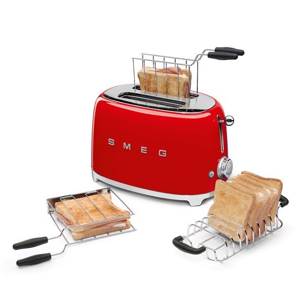 Máy nướng bánh mì Smeg - TOASTER TSF01 - Chất liệu Cromargan không gỉ.