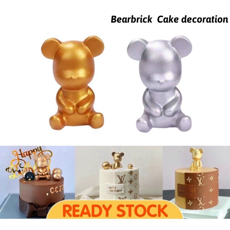 Combo 2 gấu bearbrick trang trí bánh kem