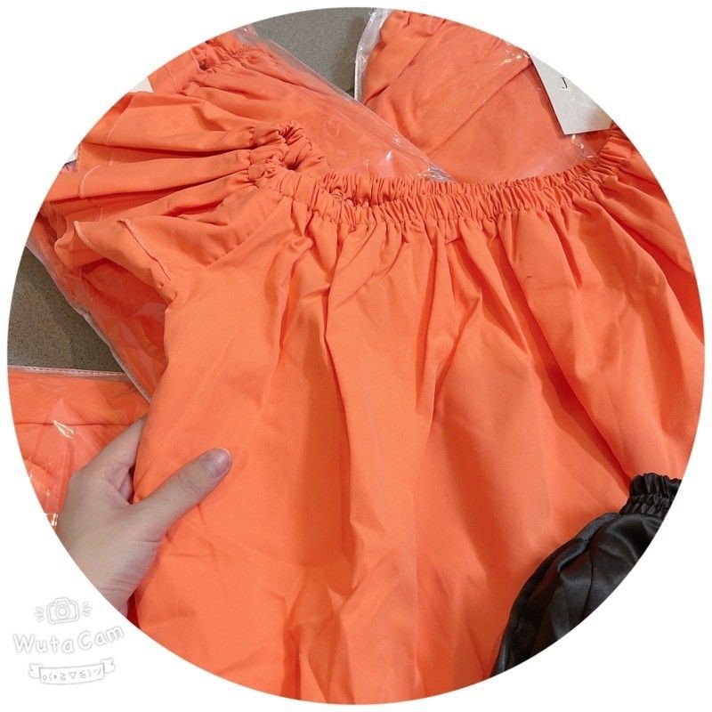 SET BỘ TRỄ VAI MÀU CAM+ QUẦN SOOC ĐEN CHO NỮ | BigBuy360 - bigbuy360.vn