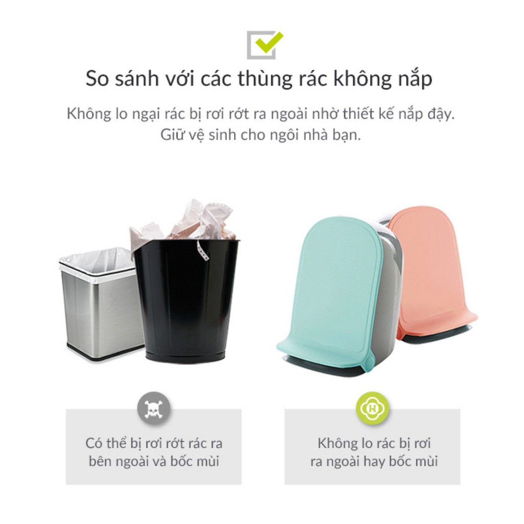 Thùng Rác DUMP GARBAGE (Mint Black) - Home and Garden