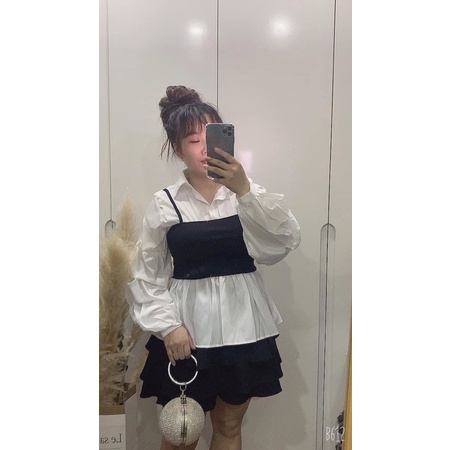 [Shop bigsize nữ] Áo peplum tay phồng bigsize 50-90kg có size