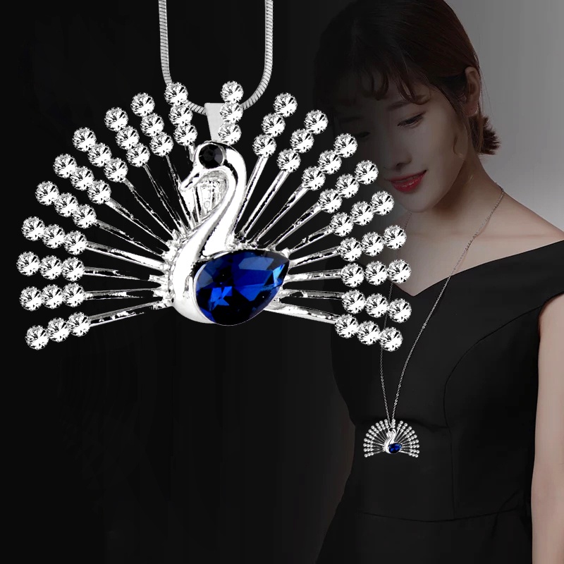 Vòng cổ 
Sinleery MY265 mặt hình chim công đính đá thời trang