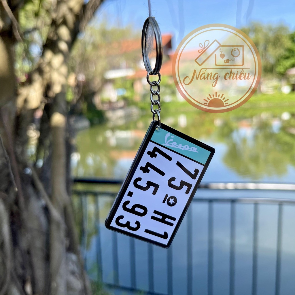 Móc chìa khóa in biển số xe cá nhân theo yêu cầu - Phụ kiện treo balo và túi xách độc đáo, nhiều mẫu mã